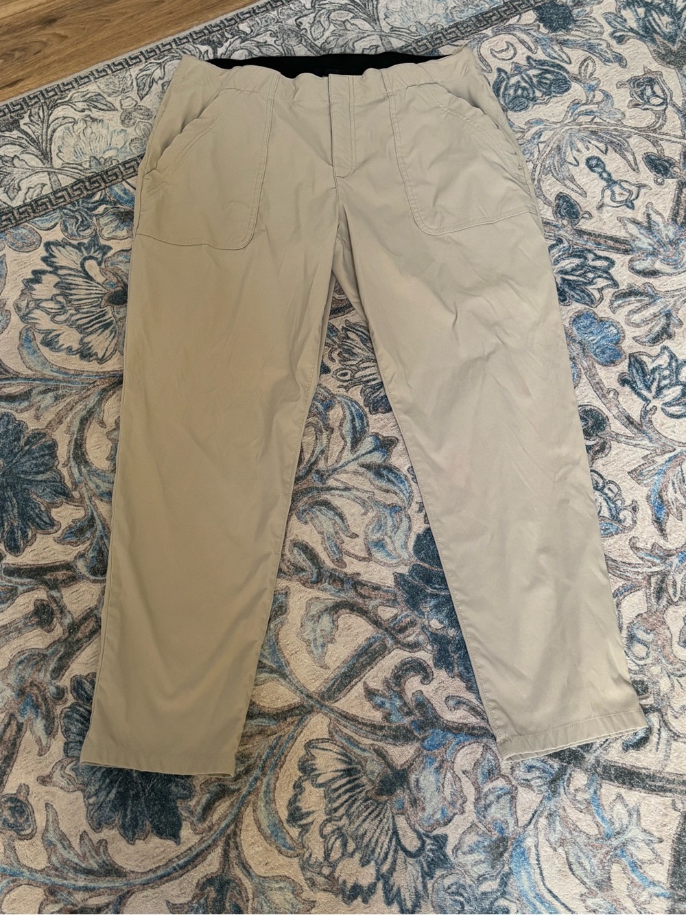 Eddie Bauer Womens Light Tan Elastic-Waist Pants
